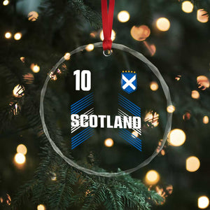 Scotland Soccer Sports Graphic Number 10 Jersey Style Crystal Glass Ornament Proud Scottish Football Fans Game Day Pride
