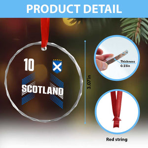 Scotland Soccer Sports Graphic Number 10 Jersey Style Crystal Glass Ornament Proud Scottish Football Fans Game Day Pride