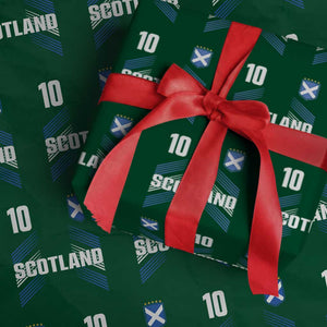 Scotland Soccer Sports Graphic Number 10 Jersey Style Wrapping Paper Roll Proud Scottish Football Fans Game Day Pride TS02 Green Print Your Wear