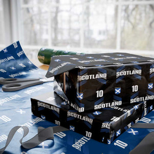Scotland Soccer Sports Graphic Number 10 Jersey Style Wrapping Paper Roll Proud Scottish Football Fans Game Day Pride TS02 Black Print Your Wear
