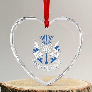 Scotland Thistle Floral Emblem Heart Crystal Glass Ornament Stylized Gothic Heraldry Scottish Heritage Pride