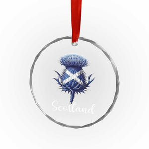 Scotland Thistle Floral Emblem Saltire Flag Crystal Glass Ornament Patriotic Scottish Heritage