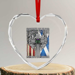 Scottish American Heart Crystal Glass Ornament Scottish By Blood American By Birth Patriot By Choice TS11 Transparent Glass 3'' Heart Print Your Wear