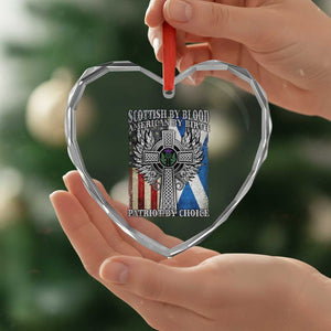 Scottish American Heart Crystal Glass Ornament Scottish By Blood American By Birth Patriot By Choice TS11 Print Your Wear