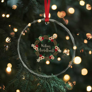 Scottish Celtic Xmas Nollaig Chridheil Crystal Glass Ornament Xmas Wreath TS11 Print Your Wear