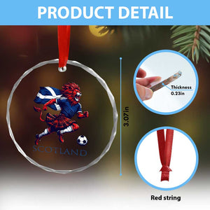 Scottish Lion Football Crystal Glass Ornament Brave Lion in Kilt with Flag Cape Pride TS02 Print Your Wear