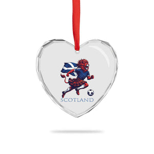 Scottish Lion Football Heart Crystal Glass Ornament Brave Lion in Kilt with Flag Cape Pride TS02 Print Your Wear