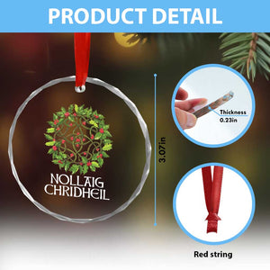 Scottish Merry Christmas Crystal Glass Ornament Nollaig Chridhel Celtic Xmas Mistletoe TS11 Print Your Wear
