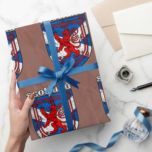 Scottish Pride Wrapping Paper Roll Scottish Rampant Lion Flag Scotland Coat of Arms TS11 Mocha Print Your Wear