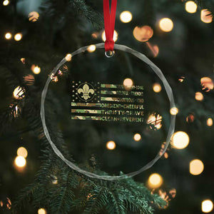 Scout Law Values Crystal Glass Ornament American Camo Flag Retro Vintage TS02 Print Your Wear