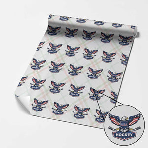 Screaming American Eagle Hockey Pride Graphic Wrapping Paper Roll Proud USA Ice Sticks Sports Fan TS02 Christmas Plaid Print Your Wear