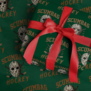 Scumbag Hockey Goalie Mask Distressed Sports Graphic Wrapping Paper Roll TS02 Green Print Your Wear