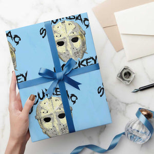 Scumbag Hockey Goalie Mask Vintage Graphic Wrapping Paper Roll TS02 Light Blue Print Your Wear
