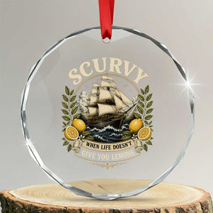 Scurvy When Life Doesnt Give You Lemons Crystal Glass Ornament Funny Pirate Lemon Vitamin C