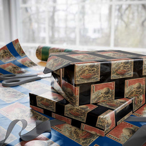 Sea Monster Eating Ramen Wrapping Paper Roll Vintage Graphic Japanese Lover Ukiyo-e Art TS10 Black Print Your Wear