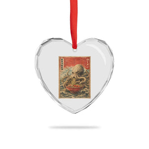 Sea Monster Eating Ramen Heart Crystal Glass Ornament Vintage Graphic Japanese Lover Ukiyo-e Art TS10 Print Your Wear