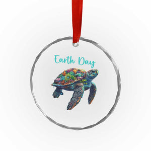 Sea Turtle Earth Day Crystal Glass Ornament Save The Earth TS02 Print Your Wear