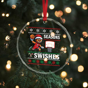 Seasons Swishes Crystal Glass Ornament Funny Gingerbread Basketball Christmas Gift TS12 Print Your Wear