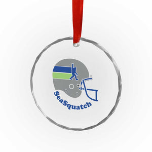 SeaSquatch Bigfoot Football Helmet Crystal Glass Ornament Seattle Sports Fan Pride