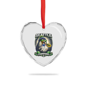 Seattle Champions Fan Pride Heart Crystal Glass Ornament Football Fan Gift TS12 Print Your Wear