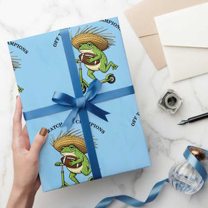 Seattle Championship 2026 Wrapping Paper Roll Funny Frog Football TS14 Light Blue Print Your Wear