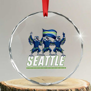 Seattle Fan Pride Victory Celebration Crystal Glass Ornament Gift For Sports Lovers TS12 Transparent Glass 3'' Circle Print Your Wear
