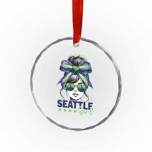 Seattle Girl Crystal Glass Ornament Funny Sport Fan Game Day Messy Bun TS11 Print Your Wear
