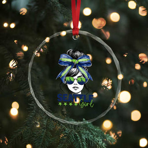 Seattle Girl Crystal Glass Ornament Funny Sport Fan Game Day Messy Bun TS11 Print Your Wear