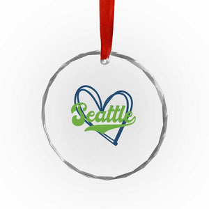 Seattle Heart Blue and Green Game Day Sports Fan Crystal Glass Ornament TS02 Print Your Wear