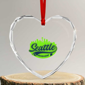 Seattle Pride Skyline Football Lover Heart Crystal Glass Ornament Game Day Sports Fan TS02 Transparent Glass 3'' Heart Print Your Wear