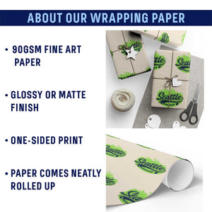 Seattle Pride Skyline Football Lover Wrapping Paper Roll Game Day Sports Fan TS02 Print Your Wear
