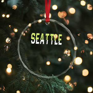 Seattle Retro Glitch Fan Gift Crystal Glass Ornament Proud Northwest 12s Fan TS12 Print Your Wear