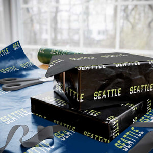 Seattle Retro Glitch Fan Gift Wrapping Paper Roll Proud Northwest 12s Fan TS12 Black Print Your Wear