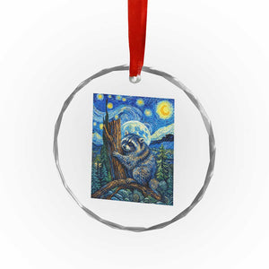 Seattle Trash Panda Starry Night Graphic Crystal Glass Ornament Funny Short King Raccoon