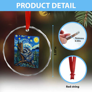 Seattle Trash Panda Starry Night Graphic Crystal Glass Ornament Funny Short King Raccoon
