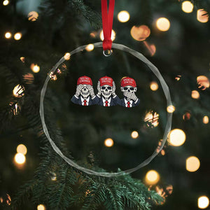 See No Crimes Hear No Truth Speak No Facts Crystal Glass Ornament Skeleton Political Satire Graphic TS12 Print Your Wear