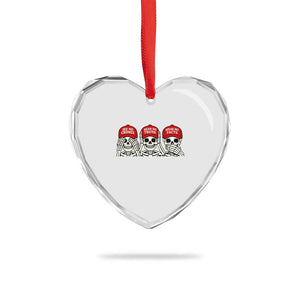 See No Crimes Hear No Truth Speak No Facts Skeletons Heart Crystal Glass Ornament Political Satire Three Wise Monkeys Graphic TS02 Print Your Wear