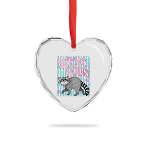 See Ya Soon Raccoon Heart Crystal Glass Ornament Funny Last Day of School TS14 Print Your Wear