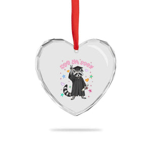 See Ya Soon Raccoon Heart Crystal Glass Ornament Funny Raccoon Graduation 2026 TS14 Print Your Wear