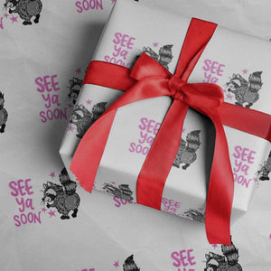 See Ya Soon Raccoon Wrapping Paper Roll Funny Last Day Of School TS14 White Print Your Wear