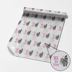 See Ya Soon Raccoon Wrapping Paper Roll Funny Last Day Of School TS14 Christmas Plaid Print Your Wear
