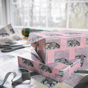 See Ya Soon Raccoon Wrapping Paper Roll Funny Last Day of School TS14 Light Pink Print Your Wear