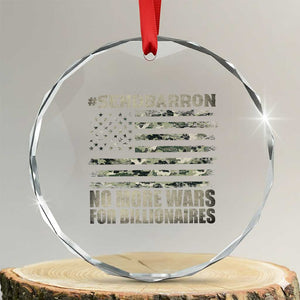 Send Barron Crystal Glass Ornament Vintage American Flag Camo Soldier Hashtag Meme TS14 Transparent Glass 3'' Circle Print Your Wear