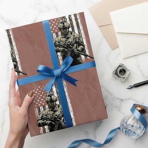 Send Barron Wrapping Paper Roll Sarcastic Political American Flag Camo Soldier TS14 Mocha Print Your Wear