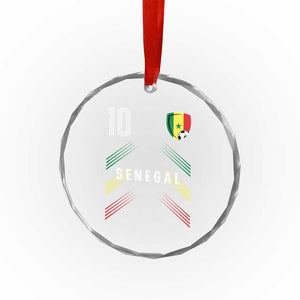 Senegal Soccer Sports Graphic Number 10 Jersey Style Crystal Glass Ornament Proud Senegalese Football Fans Game Day Pride