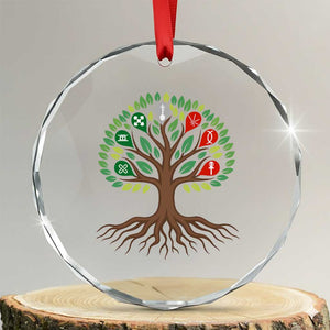 Seven Candles Of Kwanzaa Tree Of Life Crystal Glass Ornament African Heritage Gift TS12 Transparent Glass 3'' Circle Print Your Wear