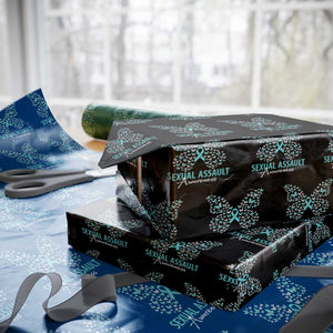 Sexual Assault Awareness Butterfly Ribbon Wrapping Paper Roll TS14 Black Print Your Wear