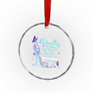 Sexual Assault Awareness Crystal Glass Ornament I Am Reclaiming My Body My Voice My Life TS14 Print Your Wear