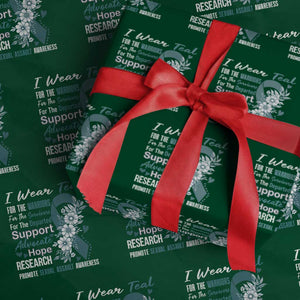 Sexual Assault Awareness Wrapping Paper Roll Teal Ribbon Flower TS14 Green Print Your Wear