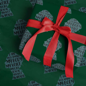 Sexual Assault Awareness Wrapping Paper Roll Women Support Survivors TS14 Green Print Your Wear